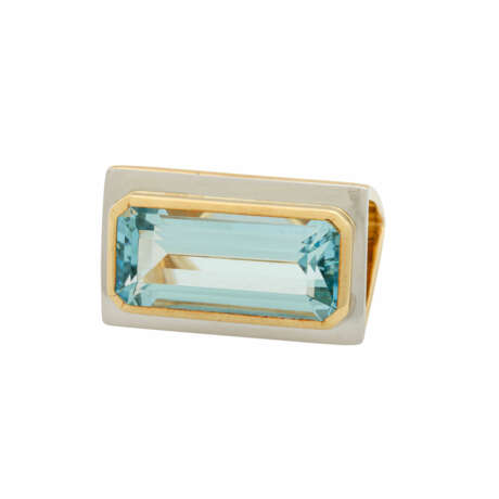 Ring mit Aquamarin ca. 11,5 ct im achteckigem Treppenschliff, - фото 2