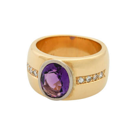 Ring mit Amethyst 2 ct und 8 Brillanten von ca. 0,2 ct, - фото 5