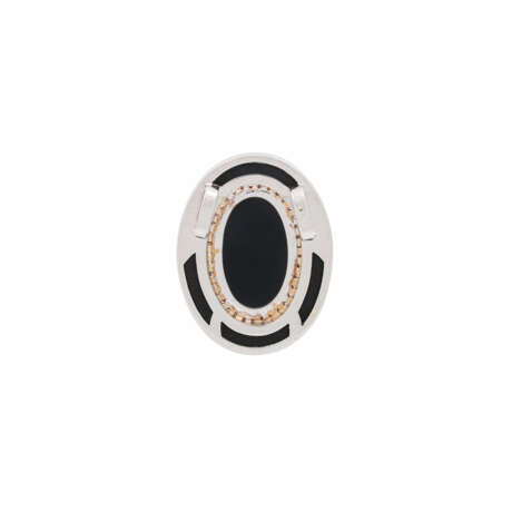 Anhänger mit Onyx und Diamanten von zus. ca. 0,2 ct - Foto 3