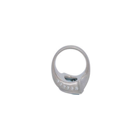 Ring mit Aquamarin und 12 Brillanten, zus. ca. 0,3 ct, - фото 7