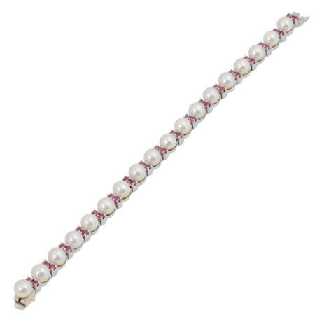 Armband mit Perlen und Rubinen, - photo 4