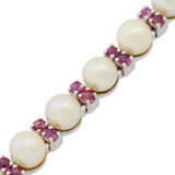 Armband mit Perlen und Rubinen, - фото 5