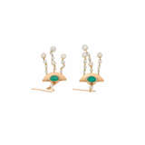 Paar Ohrgehänge mit Smaragden und Perlen, - Foto 4