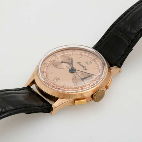 Vintage Chronograph Two Tone Salmon dial, signiert "Breitling". Herrenuhr, ca. 1950er Jahre. - photo 4