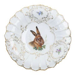 MEISSEN Schale 'Hase mit Klee', 2. Wahl, nach 1934.