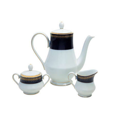 COLLECTION ROMANOV Kaffeeservice f. 13 Personen 'Kobaltblau Golddekor', 20. Jh. - photo 3