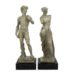 COMO, JEAN (Kopist 20. Jh.). Paar Museumsrepliken "Venus von Milo" und "David",