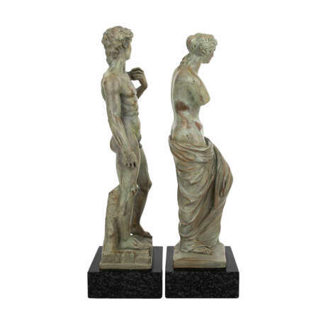 COMO, JEAN (Kopist 20. Jh.). Paar Museumsrepliken "Venus von Milo" und "David", - Foto 4