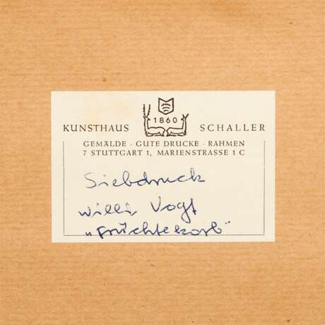 VOGT, Willi (Stuttgart 1907-?), "Früchtekorb", - фото 5