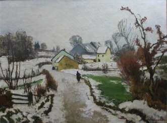 Weisgerber, C., 1891 -1968, Winterliches Gehöft