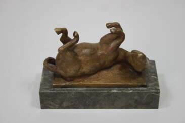 Gaul, August, 1869 - 1921, Bronze, auf dem Rücken liegender Esel