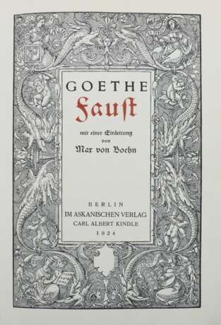 Goethe, Johann Wolfgang von Faust, Berlin, Askanischer Verlag Carl Albert Kindle, 1924, mit zahlr - Foto 3