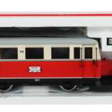 Schienenbus LGB Lehmann, Spur G (IIm), Triebwagen ''Weimarer Schienenbus'', Modell 2066, Kunststoff weiß/rot, bez - Foto 1