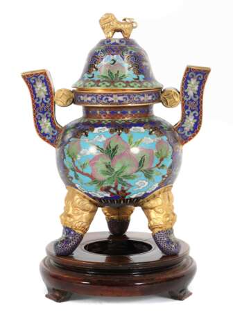 Cloisonné-Weihrauchgefäß China, 20 - Foto 1