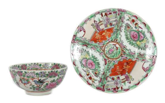 Famille Rose Schale & Teller China, Wa Lee Company, Mitte 20 - photo 1