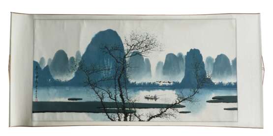 Rollbild mit Tuschmalerei auf Papier China, nztl - фото 2