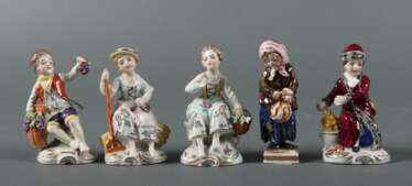 Konvolut von 5 Porzellanfiguren Ernst Bohne & Söhne, Rudolstadt, 1