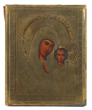Ikone Gottesmutter von Kazan mit Oklad Russland, 19 - фото 1