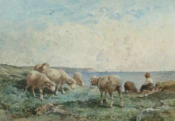 Brissot de Warville, Félix-Saturnin Véron 1818 - 1892 Versailles, Tier- und Landschaftsmaler, Stud