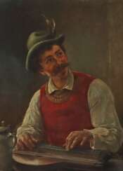 Daelen, Eduard Hörde 1848 - 1923 Düsseldorf, ''Zitterspieler in Tracht'', vor neutralem Hintergrund, oben rechts sign