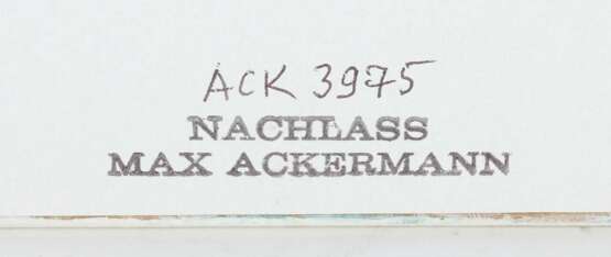 Ackermann, Max Berlin 1887 - 1975 Unterlengenhardt, deutscher Maler und Grafiker, Prof - Foto 4