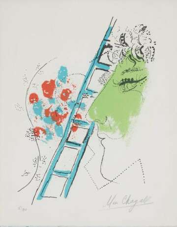 Chagall, Marc 1887 Witebsk - 1985 St. Paul de Vence. L'Echelle. 1957 - Foto 1