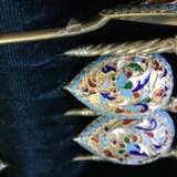 Набор серебряных ложечек с эмалями XX век - фото 3