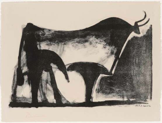 Picasso, Pablo 1881 Malaga - 1973 Mougins. Le Taureau noir. 1947 - photo 1