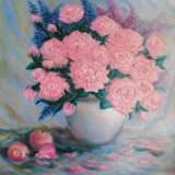 Design Painting “Charm of roses”, Canvas on the subframe, Oil paint, Impressionist, Still life, Russia, 2021 - photo 1