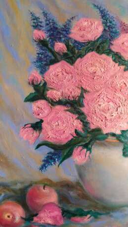 Design Painting “Charm of roses”, Canvas on the subframe, Oil paint, Impressionist, Still life, Russia, 2021 - photo 3