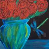 Roses Холст на картоне Акриловые краски Современное искусство Россия 2021 г. - фото 1