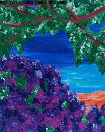 Soul Garden Canvas on the subframe Painting with acrylic Contemporary art Landscape painting Russia 2021 - photo 1