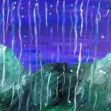 Дождь Холст на картоне Акриловые краски Современная интерьерная живопись Россия 2021 г. - фото 1