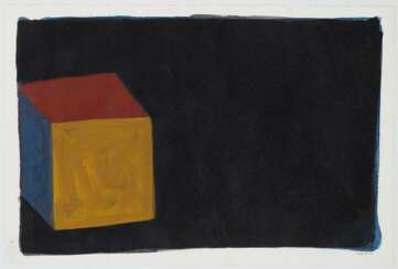 LeWitt, Sol 1928 Hartford - 2007 New York. Cube in Colors (on Black/Blue). 1987