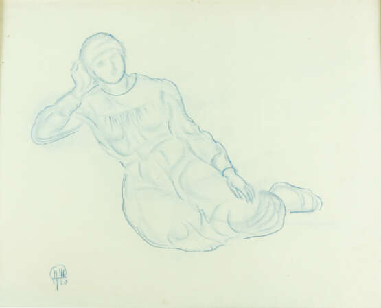 Шведе-Радлова, Н.К. Двусторонний рисунок. 1920. Бумага, цв. кар. 23х28,5 см. - фото 1