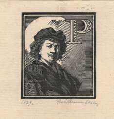 Шиллинговский, П.А. Инициал «Рембрандт». 1929. Бумага, ксилография. 7,3х7,2 см.