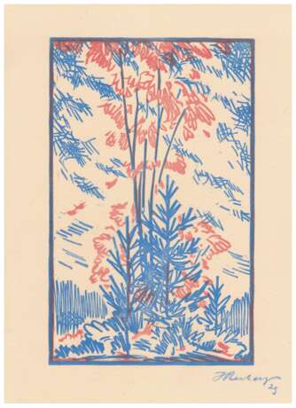 Рерберг, И.Ф. Деревья. 1929. Бумага, цв. литография. 31х22 см. - photo 1
