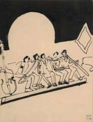 Милютина, В.М. 2 листа из серии «Будни Мюзик-холла». 1930. Бумага, тушь, перо. 2 л.; 20,2х15,2 см.