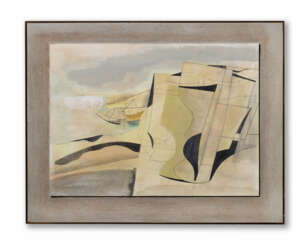 Ben Nicholson "Dec 58 (Mousehole Cornwall)" 1958
oil wash, pencil and mixed media on the artist's p