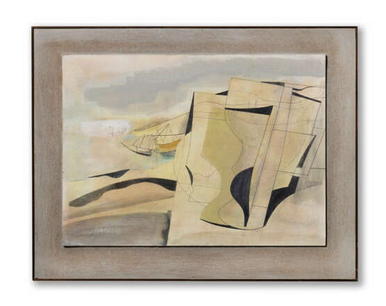 Ben Nicholson "Dec 58 (Mousehole Cornwall)" 1958
oil wash, pencil and mixed media on the artist's p - Foto 1