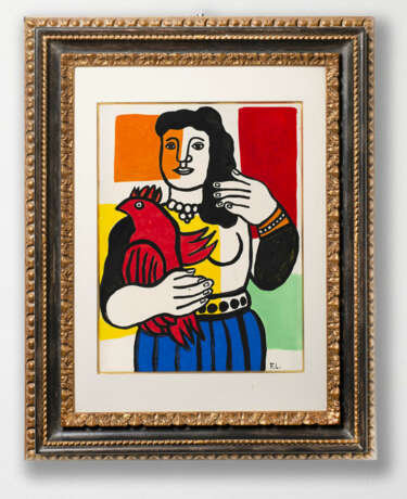 Fernand Leger "Femme au perroquet"
gouache on paper
cm 58x44
Signed with the initials lower right - photo 2