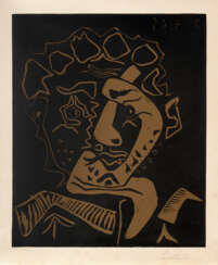 Pablo Picasso "Tête d'Histrion (Le Danseur)" 1965
linocut printed in black and brown
Block 63.5x52