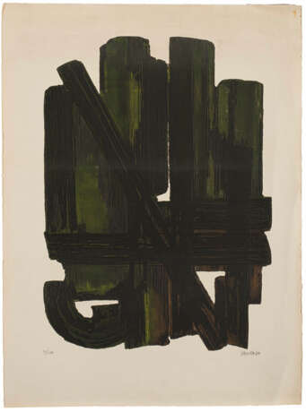 Pierre Soulages "Eau forte VIII" (1957)
etching and aquatint in color on BFK Rives paper
sheet 75.5 - photo 1