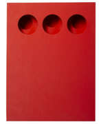 Paolo Scheggi. Paolo Scheggi "Intersuperficie curva - dal rosso" 1967
three die cut PVC layers
cm 24x18.2x2.8
Sign