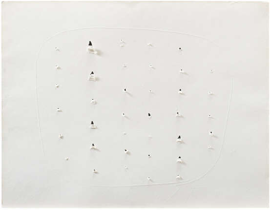 Lucio Fontana "Concetto spaziale" 1964 - 65
holes, tears and graffiti on absorbent paper
cm 46x58.8 - photo 1