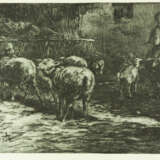 Заузе, В.Х. Кормление овец. 1934. Бумага, офорт. 22,32,2 см. - Foto 1