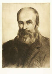 Kutsenko, P. Ya. T.G. Shevchenko en 1857 1939. Eau-forte sur papier, pointe sèche. 40x30,8cm.