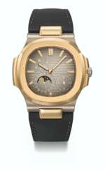 PATEK PHILIPPE. 18K TWO-COLOURED GOLD AUTOMATIC WRISTWATCH WITH DATE, POWER RESERVE, MOON PHASES AND CERTIFICATE OF ORIGIN