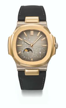 PATEK PHILIPPE. 18K TWO-COLOURED GOLD AUTOMATIC WRISTWATCH WITH DATE, POWER RESERVE, MOON PHASES AND CERTIFICATE OF ORIGIN - фото 1