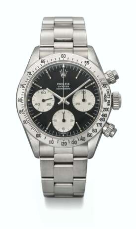 ROLEX. A STAINLESS STEEL CHRONOGRAPH WRISTWATCH WITH BRACELET - photo 1